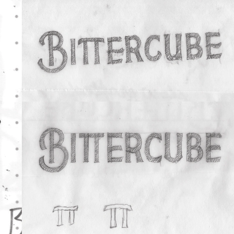 Another of the original design sketches for the bittercube word mark