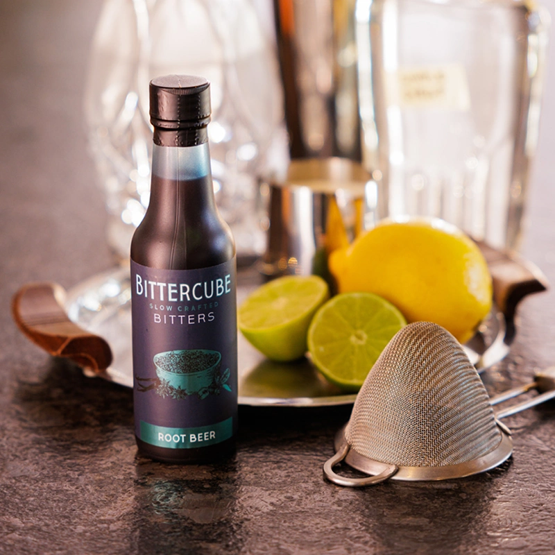 Product photography of a Bittercube bottle
