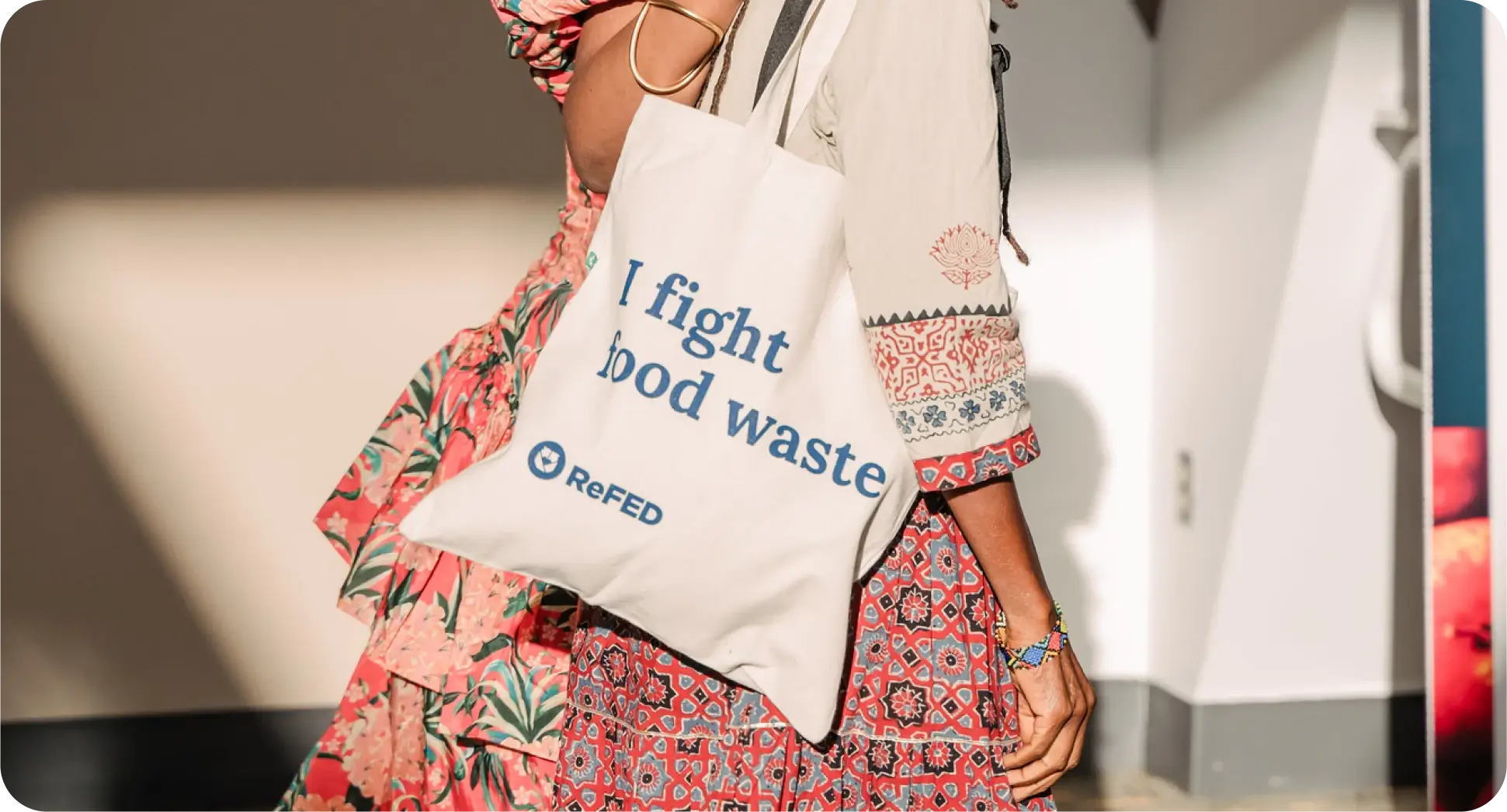 ReFED branding on a tote bag
